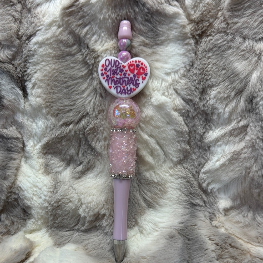 Beaded Pink First Mother's Day Pen